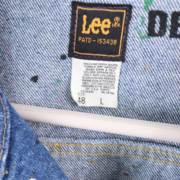 Vintage Denim Jean Jacket W Paint Splatter Size Men's Large 48 - Picture 6 of 6